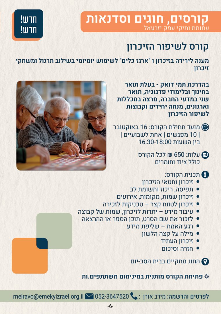 קורס שיפור הזיכרון 2025 קורס שיפור הזיכרון 2025